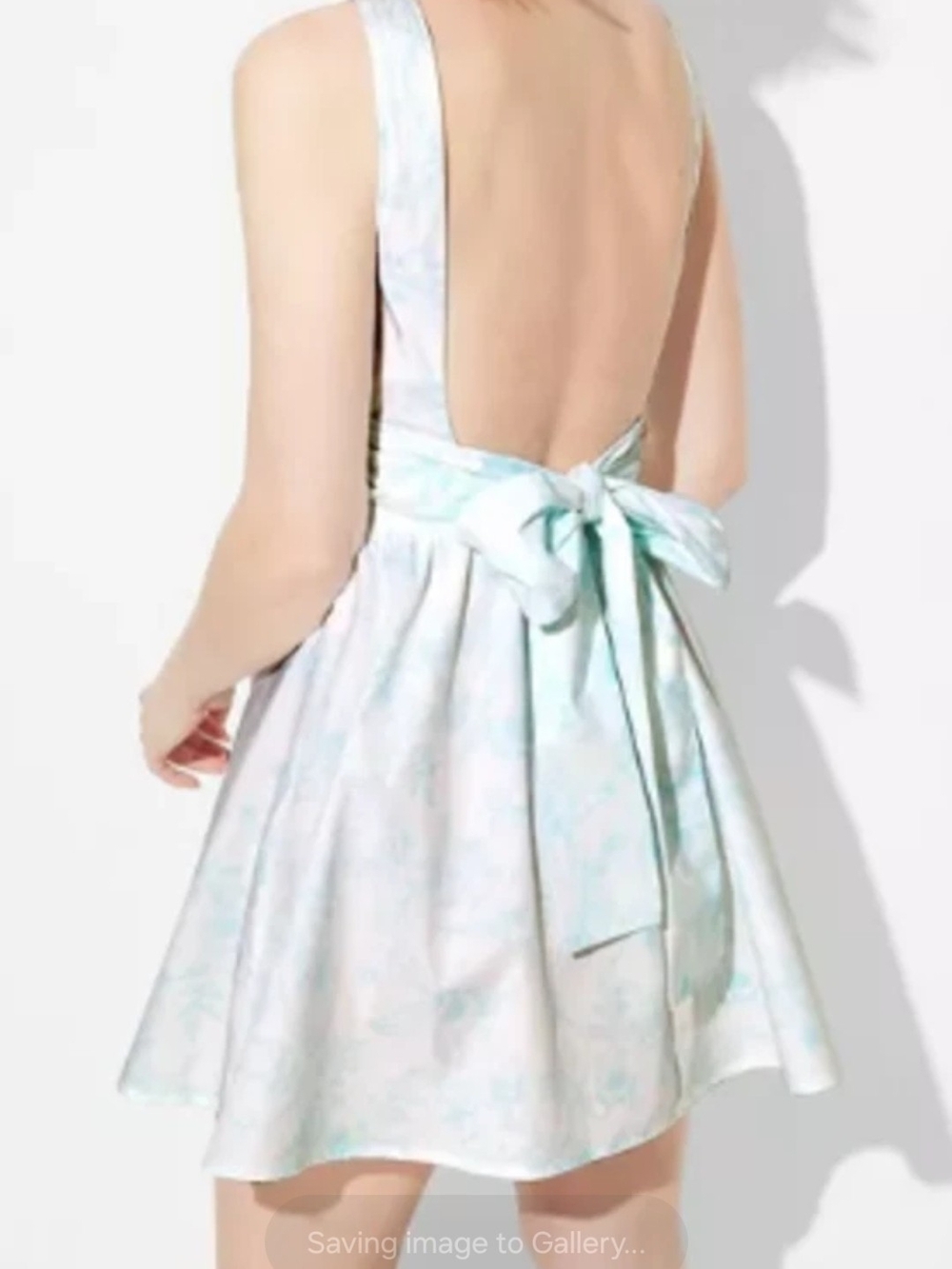 NWT Wild Fable Bow Back Mini A-Line Dress Sky Blue Floral L Discontinued